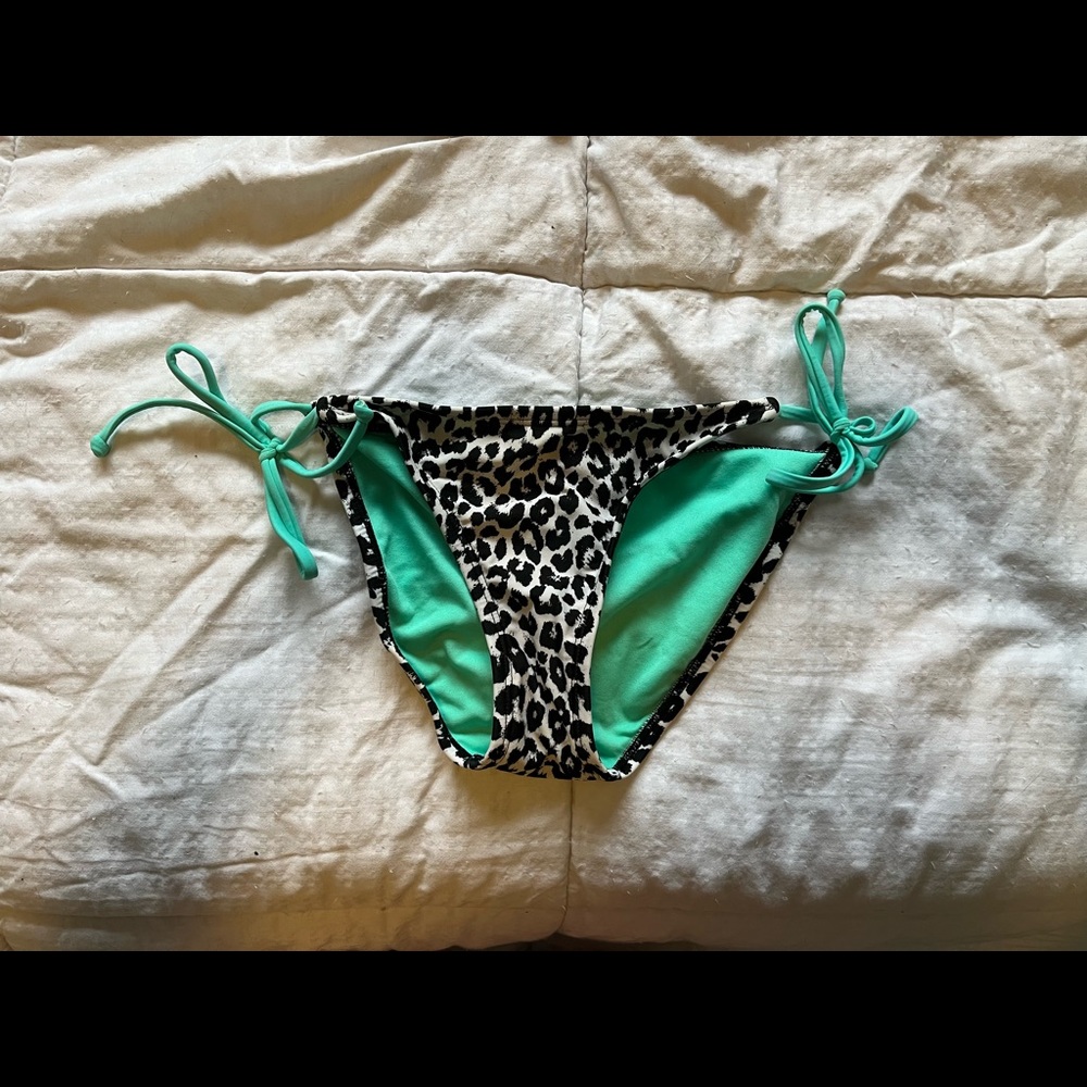 Teal & Cheetah Print Bikini Bottoms